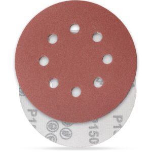 YoiYee 150 Grit Orbital Sanding Discs 125mm 8 Hole Hook & Loop 20 Pack