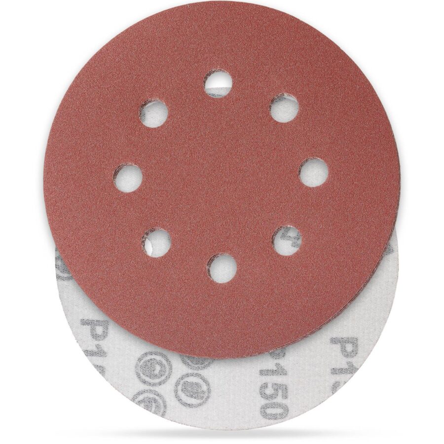 YoiYee 150 Grit Orbital Sanding Discs 125mm 8 Hole Hook & Loop 20 Pack