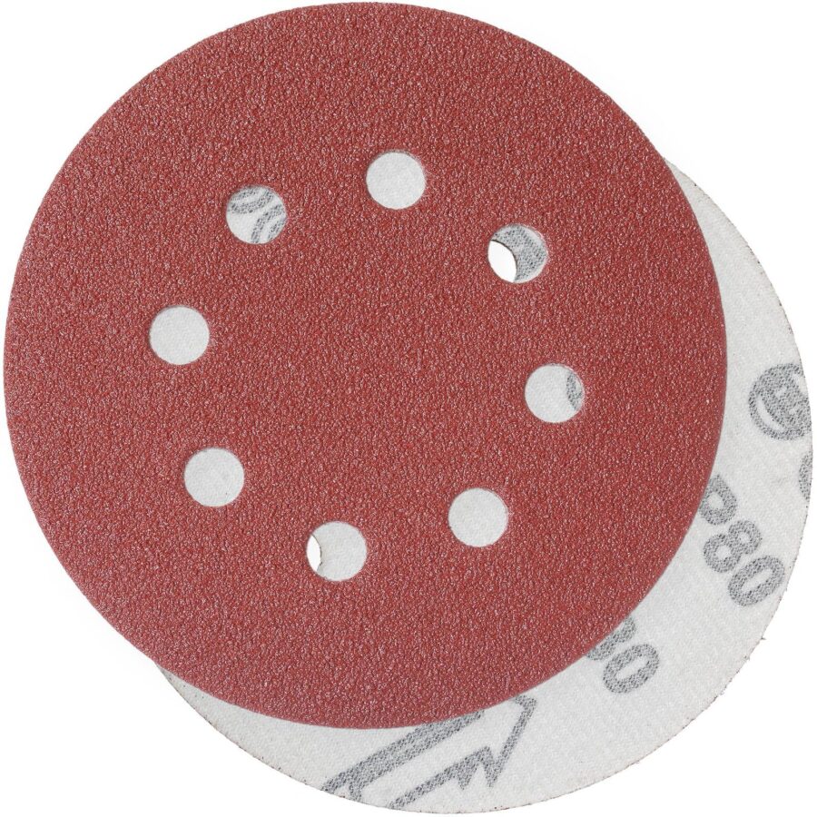 YoiYee 80 Grit Orbital Sanding Discs 125mm 8 Hole Hook & Loop Pads 20pk