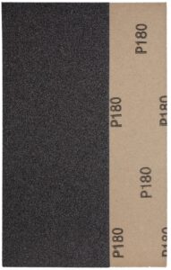 YoiYee Wet & Dry Sanding Paper Sheets, 230 X 93 mm, Grit Size: 180, Silicon Carbide Abrasive, Waterproof Backing Paper, Pack of 10