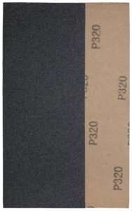 YoiYee Wet & Dry Sanding Paper Sheets, 230 X 93 mm, Grit Size: 320, Silicon Carbide Abrasive, Waterproof Backing Paper, Pack of 10