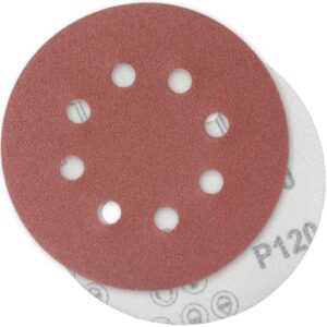 YoiYee 120 Grit Sanding Discs, 125mm 8-Hole Orbital Sandpaper, 20 Pack