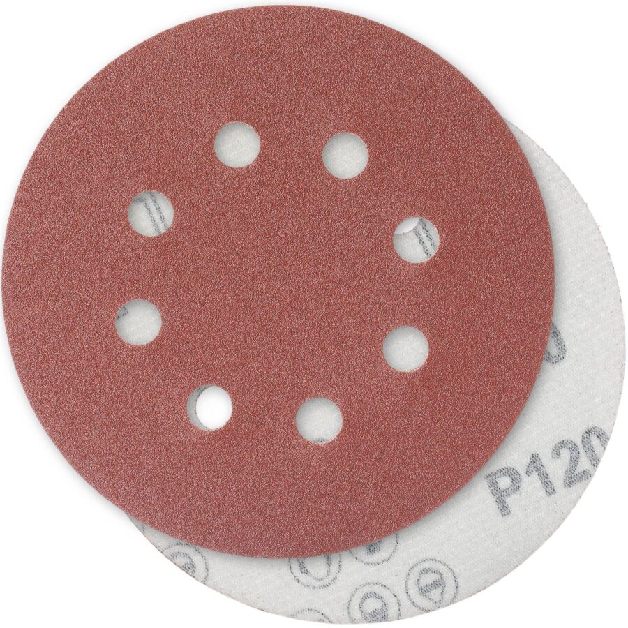 YoiYee 120 Grit Sanding Discs, 125mm 8-Hole Orbital Sandpaper, 20 Pack