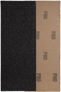 YoiYee Wet & Dry Sanding Paper Sheets, 230 X 93 mm, Grit Size: 80, Silicon Carbide Abrasive, Waterproof Backing Paper, Pack of 10