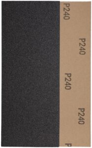 YoiYee Wet & Dry Sanding Paper Sheets, 230 X 93 mm, Grit Size: 240, Silicon Carbide Abrasive, Waterproof Backing Paper, Pack of 10