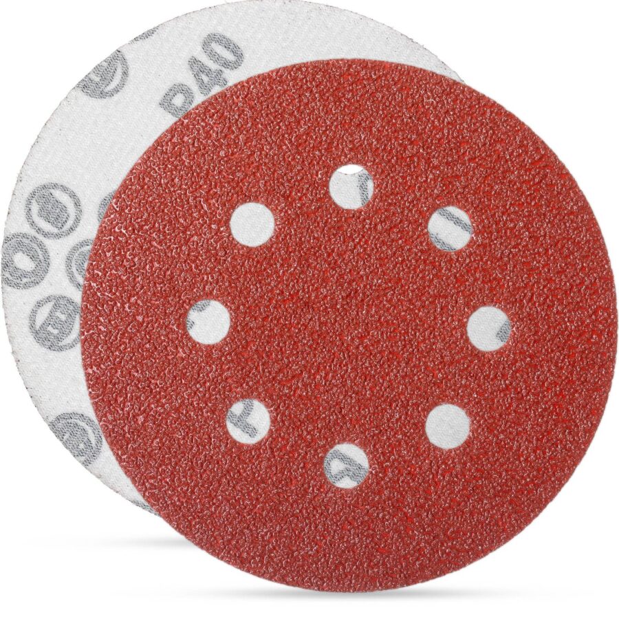 YoiYee 20-Pack 125mm P40 Sanding Discs, 8-Hole 40 Grit Orbital Sander Pads