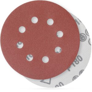 YoiYee 180 Grit Sanding Discs 125mm 8 Hole Orbital Sandpaper 20 Pack
