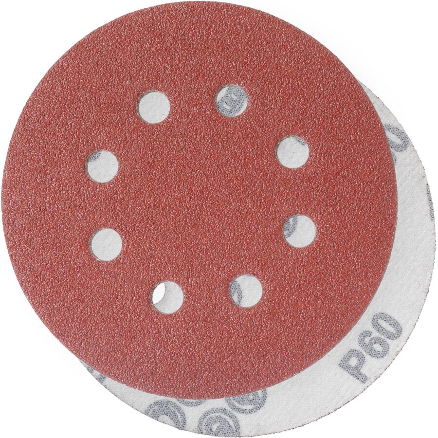 YoiYee 60 Grit Sanding Discs 125mm 8 Hole Hook & Loop Sandpaper, 20 Pack