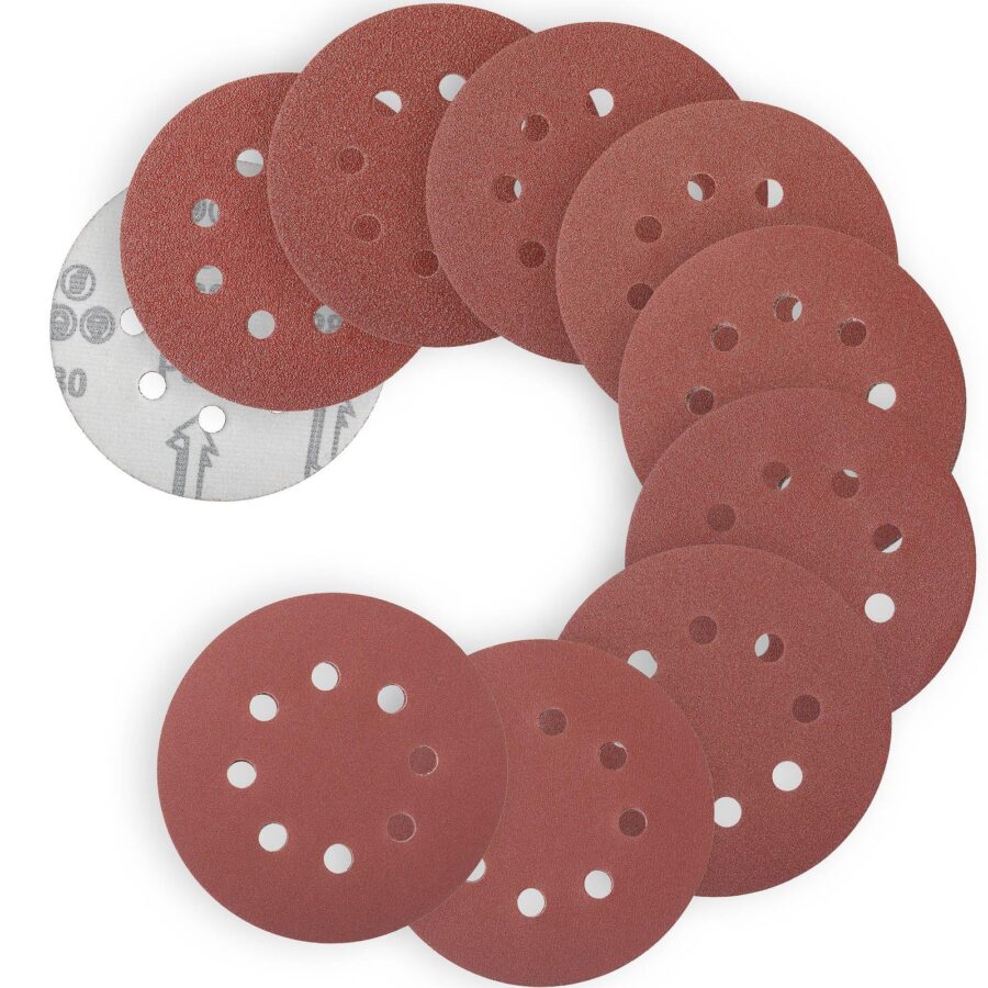YoiYee 125mm Sanding Discs 8-Hole P60-P400 Orbital Pads, 45 Pack
